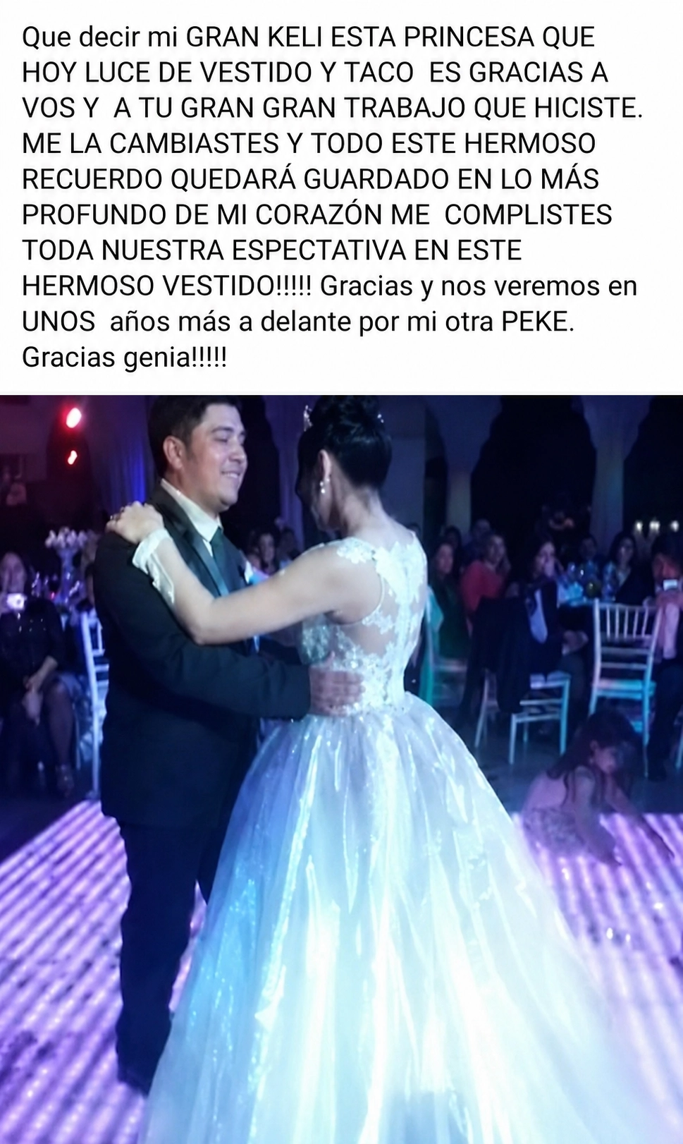 Mensaje de agradecimiento de una clienta de Kelly Colombo, imagen 3
